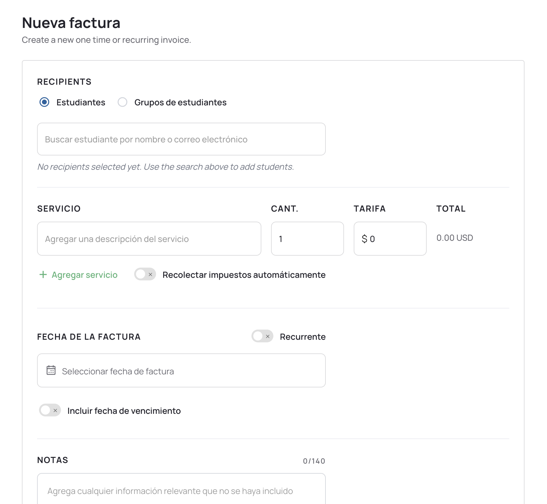 Invoicing and payments