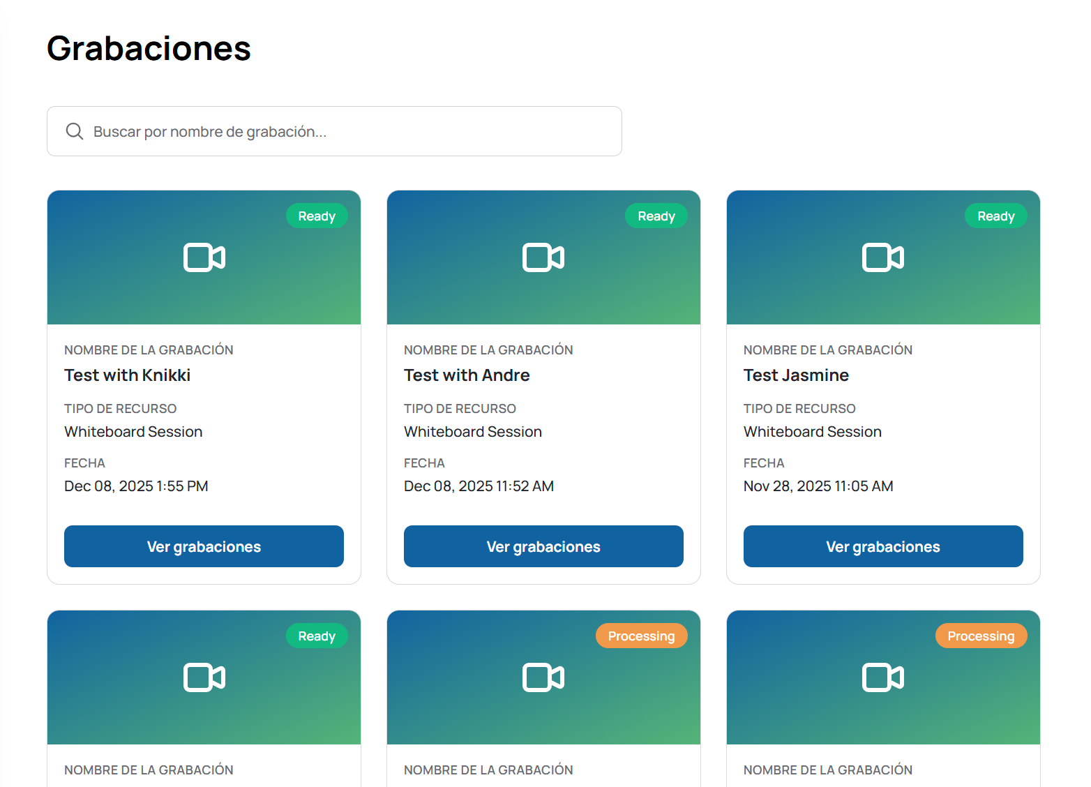 Recordings and storage